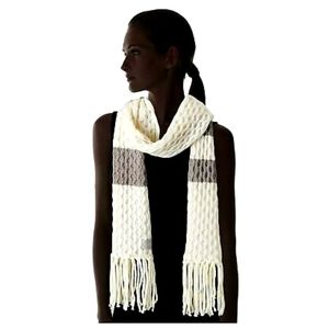 Calvin Klein Womesn Striped Cable Scarf